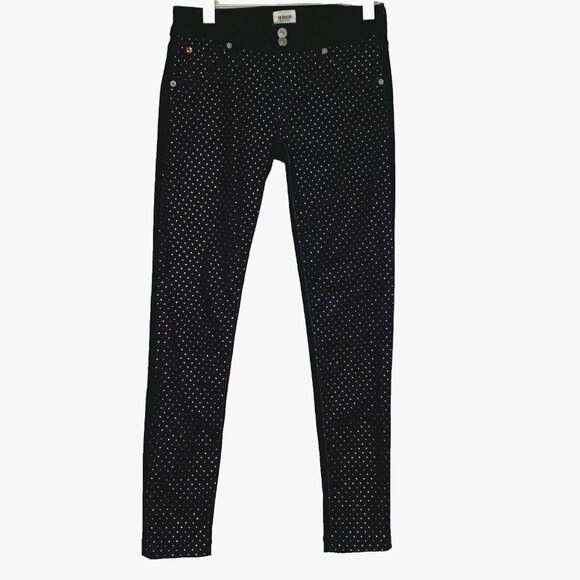 Hudson Denim - Hudson Women's Collin Vice Versa Skinny Polka Dot Denim Jeans 27 Airw Blue Gold